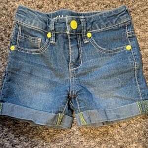 Falls Creek Blue Denim Kids Shorts with Yellow Accents